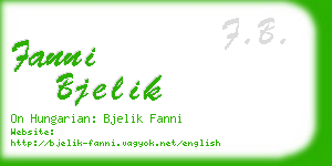 fanni bjelik business card